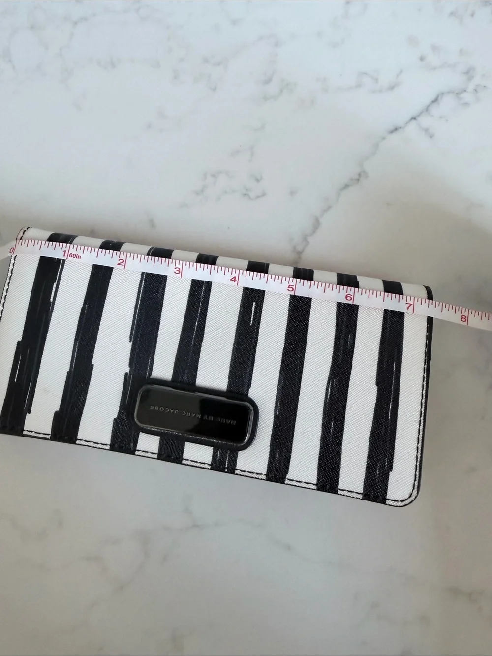 New Vintage Marc by Marc Jacobs Black and White Striped Zip MT Tomoko Wallet
